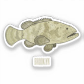 Darstellung des Cartoon des Groupers Aufkleber (Vorderseite)