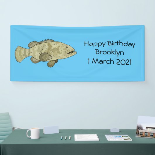 Darstellung des Cartoon des Groupers Banner (Messe)