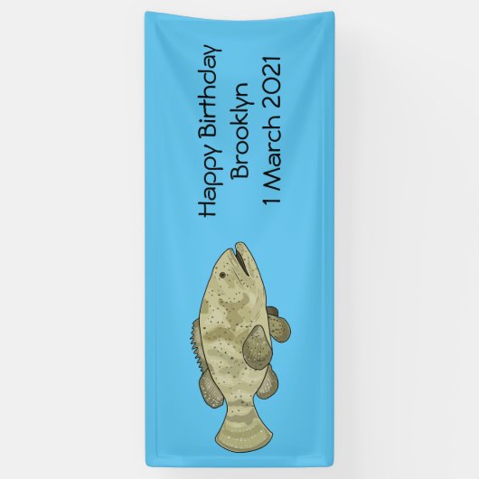 Darstellung des Cartoon des Groupers Banner (Vertikal)