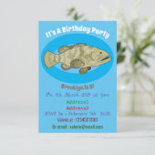 Darstellung des Cartoon des Groupers Einladung (Stehend Vorderseite)