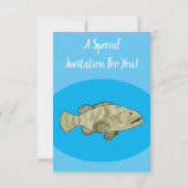 Darstellung des Cartoon des Groupers Einladung (Rückseite)