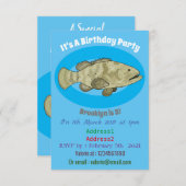 Darstellung des Cartoon des Groupers Einladung (Vorne/Hinten)