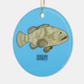 Darstellung des Cartoon des Groupers Keramik Ornament (Links)