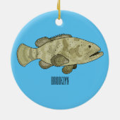 Darstellung des Cartoon des Groupers Keramik Ornament (Hinten)