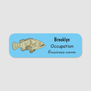 Darstellung des Cartoon des Groupers Namensschild