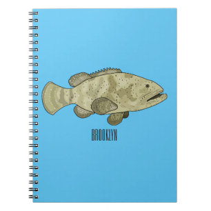 Darstellung des Cartoon des Groupers Notizblock