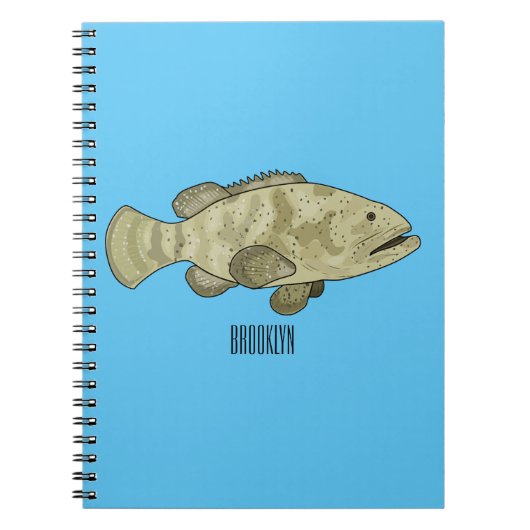 Darstellung des Cartoon des Groupers Notizblock (Vorderseite)