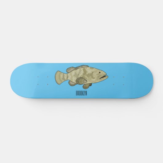 Darstellung des Cartoon des Groupers Skateboard (Horizontal)