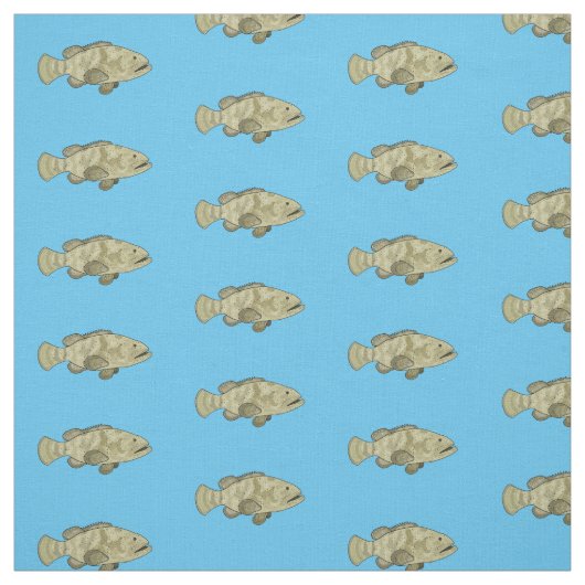 Darstellung des Cartoon des Groupers Stoff (Muster)