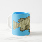 Darstellung des Cartoon des Groupers Zweifarbige Tasse (Vorderseite Links)