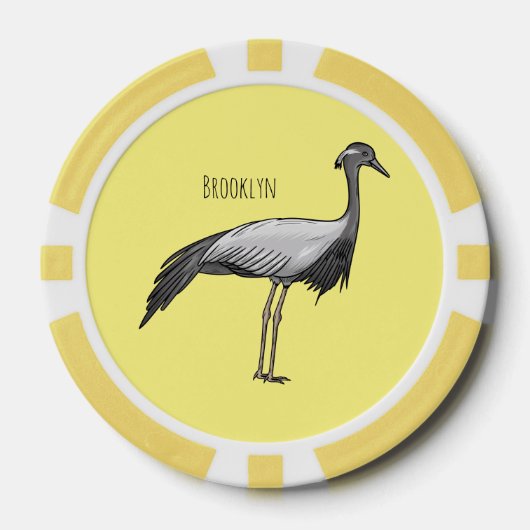 Darstellung des Cartoon des Kranichs Pokerchips (Vorderseite)
