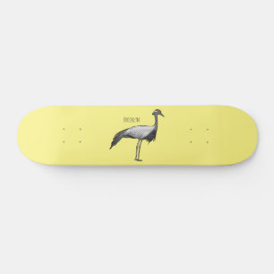 Darstellung des Cartoon des Kranichs Skateboard