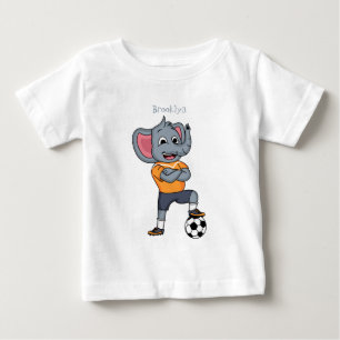 Darstellung des Cartoon eines Elephanten-Fußballsp Baby T-shirt