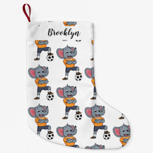 Darstellung des Cartoon eines Elephanten-Fußballsp Kleiner Weihnachtsstrumpf