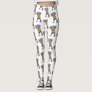 Darstellung des Cartoon eines Elephanten-Fußballsp Leggings