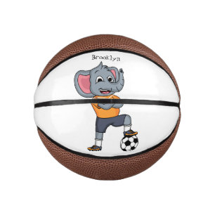 Darstellung des Cartoon eines Elephanten-Fußballsp Mini Basketball