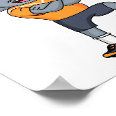 Darstellung des Cartoon eines Elephanten-Fußballsp Poster (Ecke)