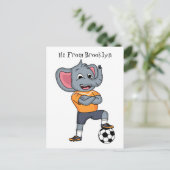Darstellung des Cartoon eines Elephanten-Fußballsp Postkarte (Stehend Vorderseite)