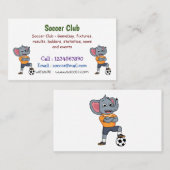 Darstellung des Cartoon eines Elephanten-Fußballsp Visitenkarte (Vorne/Hinten)