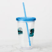 Darstellung des Cartoon elektrischer Lokomotive Acryltrinkbecher (Links)