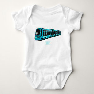 Darstellung des Cartoon elektrischer Lokomotive Baby Strampler