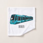 Darstellung des Cartoon elektrischer Lokomotive Badhandtuch Set (Waschlappen)