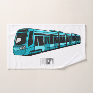 Darstellung des Cartoon elektrischer Lokomotive Badhandtuch Set