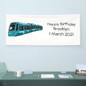 Darstellung des Cartoon elektrischer Lokomotive Banner (Messe)