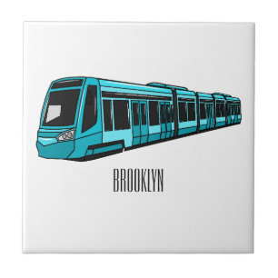 Darstellung des Cartoon elektrischer Lokomotive Fliese