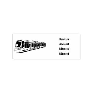 Darstellung des Cartoon elektrischer Lokomotive Gummistempel