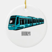 Darstellung des Cartoon elektrischer Lokomotive Keramik Ornament (Hinten)