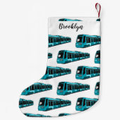 Darstellung des Cartoon elektrischer Lokomotive Kleiner Weihnachtsstrumpf (Rückseite)