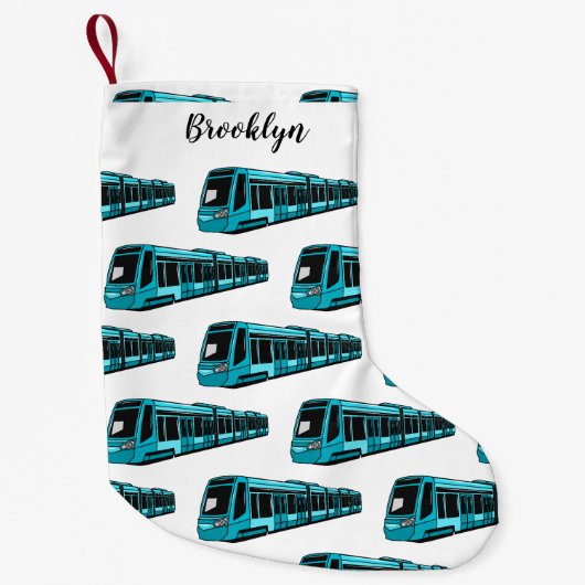 Darstellung des Cartoon elektrischer Lokomotive Kleiner Weihnachtsstrumpf (Vorderseite)