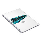 Darstellung des Cartoon elektrischer Lokomotive Notizblock (Rechte Seite)