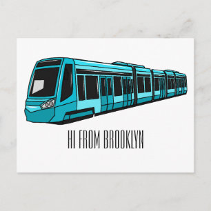 Darstellung des Cartoon elektrischer Lokomotive Postkarte