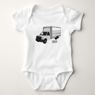 Darstellung des Cartoon im Box-LKW Baby Strampler