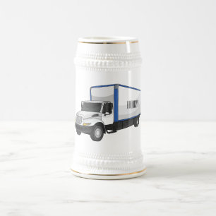 Darstellung des Cartoon im Box-LKW Bierglas
