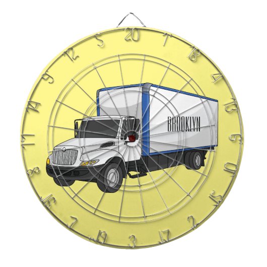 Darstellung des Cartoon im Box-LKW Dartscheibe (vorne)