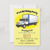 Darstellung des Cartoon im Box-LKW Einladung (Vorderseite)