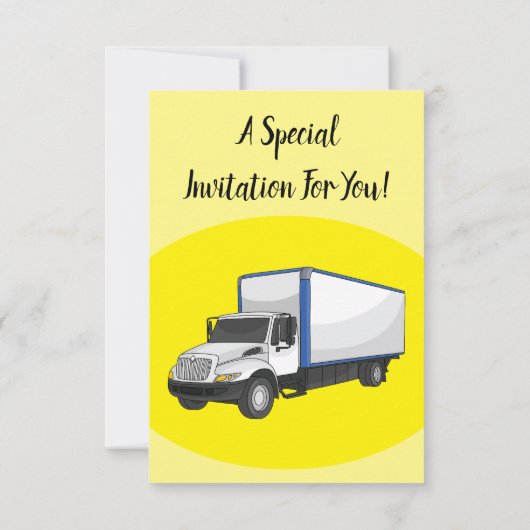 Darstellung des Cartoon im Box-LKW Einladung (Rückseite)