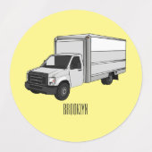 Darstellung des Cartoon im Box-LKW Etiketten (Design 2)