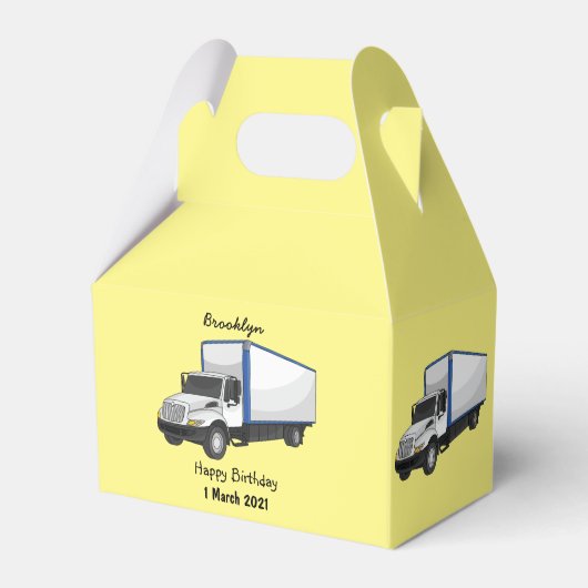 Darstellung des Cartoon im Box-LKW Geschenkschachtel (Vorderseite)