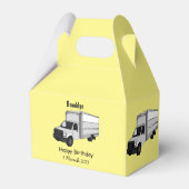 Darstellung des Cartoon im Box-LKW Geschenkschachtel (Rückseite)