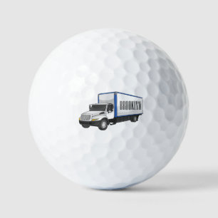 Darstellung des Cartoon im Box-LKW Golfball