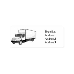Darstellung des Cartoon im Box-LKW Gummistempel