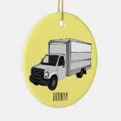 Darstellung des Cartoon im Box-LKW Keramik Ornament (Rechts)