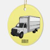 Darstellung des Cartoon im Box-LKW Keramik Ornament (Links)