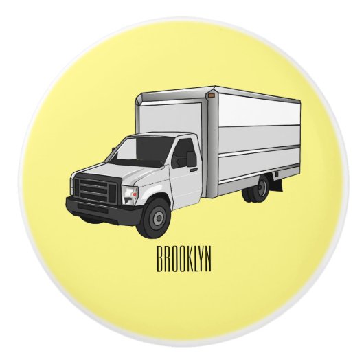 Darstellung des Cartoon im Box-LKW Keramikknauf (Vorderseite)