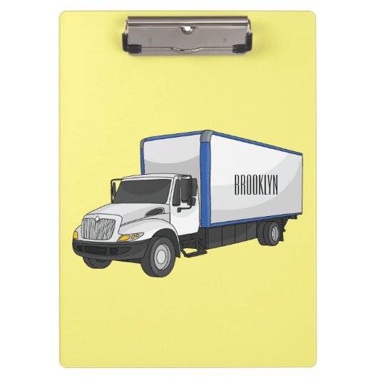 Darstellung des Cartoon im Box-LKW Klemmbrett (Vorderseite)