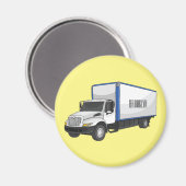 Darstellung des Cartoon im Box-LKW Magnet (Vorderseite/Rückseite)